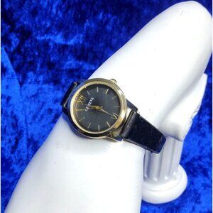 vintage geneva womens black stainless steel back adjustable band